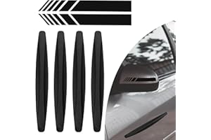 4 Pcs Car Front Rear Bumper Protector Strips, Universal Anti-Collision Patch Bumper Protector Trim with 2 Pcs Sticker, Anti-S