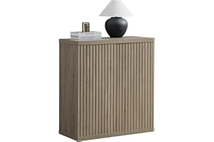 SICOTAS Buffet Cabinet with Storage Accent Sideboard Modern Credenza with Doors & Shelves Fluted Media Console Mid Century Coffee Bar Table for Living Room Kitchen Dining Room Hallway (1PCS)