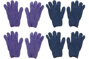 TOVINANNA Dusting Gloves 4Pcs Microfiber for Truck and Home Cleaning Water Absorption Random Color