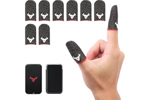 WXRWYPW 8 Pack Finger Sleeves for Gaming,Thumb Sleeves for Mobile Gaming,Anti Sweat,Ultra Thin,0.3mm Silver Fiber,Suitable for Most Gamers,Gaming Finger Gloves for PUBG COD Dedales Gamer,Covers