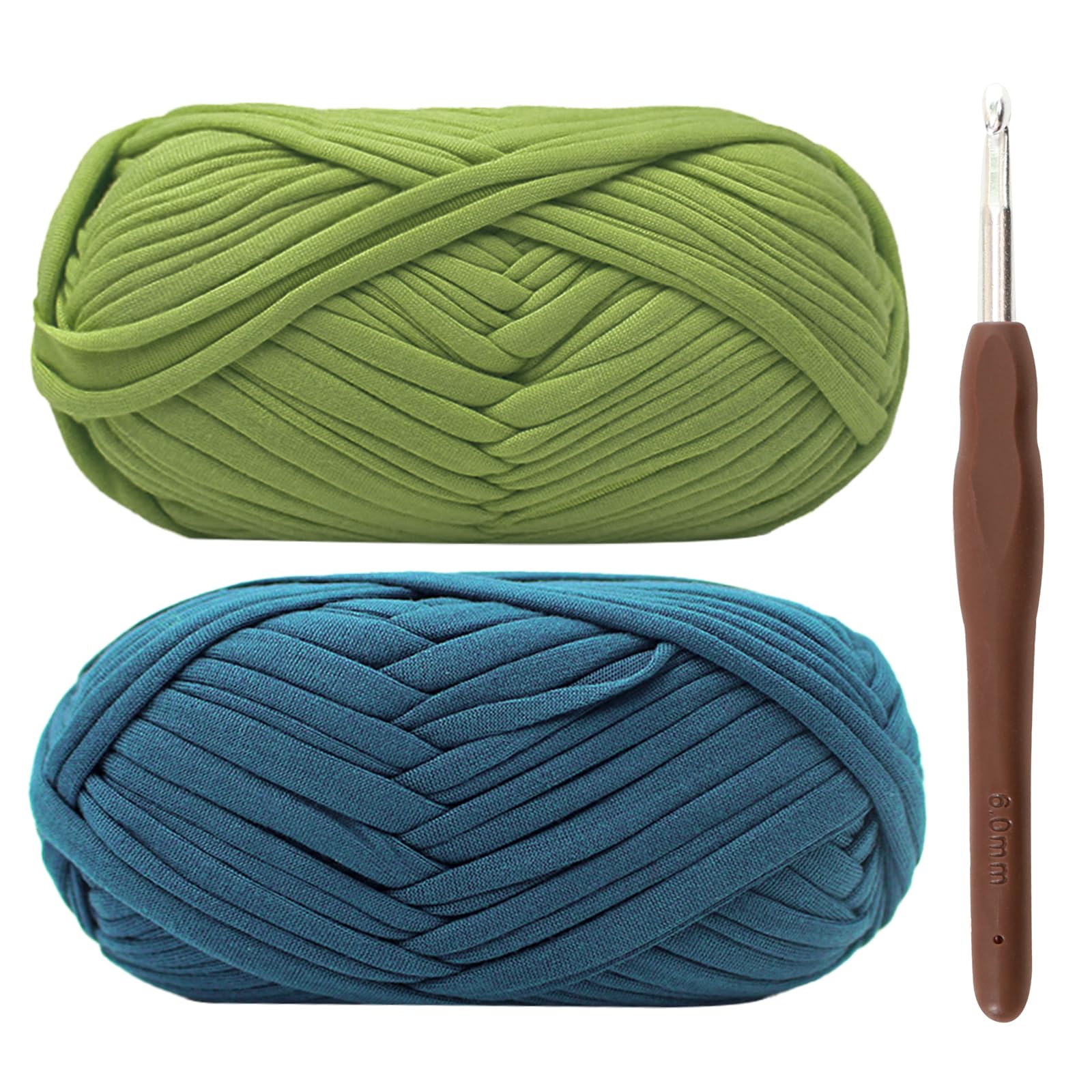 Sage Chunky Wool for Crochet - Thick 2x100g Yarn with 6mm Hook - Beginner Friendly Elastic Fabric