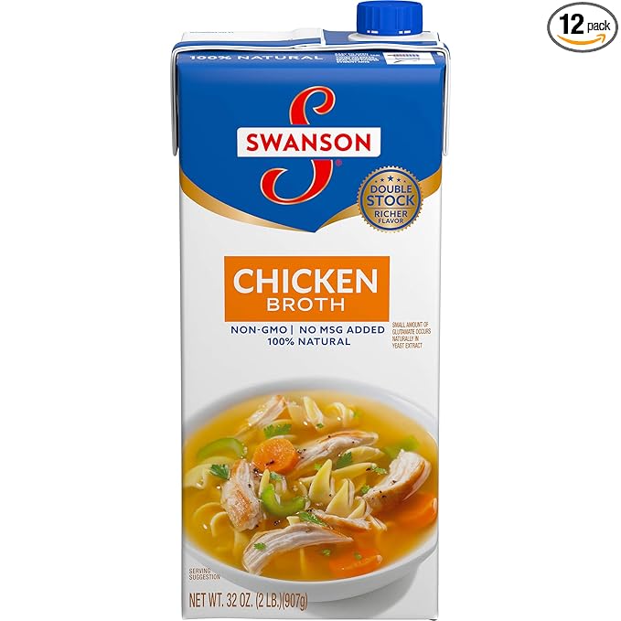Amazon Com Swanson Chicken Broth 32 Oz Carton 12 Pack Packaged Chicken Bouillons Grocery Gourmet Food