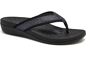 MEGNYA Womens Orthotic Flip Flops, Plantar Fasciitis Sandals for Flat Feet with Arch Support Thong Style Flip Flops, Comfortable Walking Sandals for Beach, Vacation