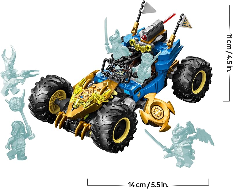 Ninjago 2in1 Carro Transformável do Jay - Camião com 5 Minifiguras Inc. Kai e NYA - Ninja Inc. Armas Shuriken, Espadas Catana Toy - Presente para crianças de 8+ anos e fãs da série - 71856