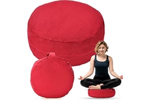 HAWWWY - Meditation Cushion - Sitting Meditation Pillow - Buckwheat Meditation Floor Cushions for Adults - Meditation Floor Pillows Seating - Thick Floor Cushion - Large Floor Pillows for Adults