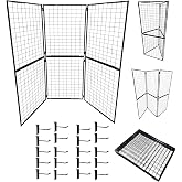 Only Hangers Heavy Duty Foldable Gridwall Display - Versatile 2' x 5' Gridwall Panels with 20 Hooks for Art, Craft, and Trade Shows