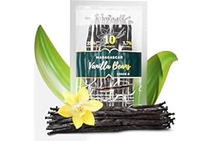 STRONGUS Madagascar Vanilla Beans - Vacuum Sealed Grade A Vanilla Pods - Rich, Creamy Flavor & Aroma -Great for for Baking, Homemade Extract, Paste, Brewing, Coffee, Cooking (10)