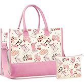 InnoBeta Country Girl Gifts for Women Canvas Tote Bag, Country Girl Gifts Tote with Top Zipper Closure and Shoulder Strap for Birthday, Mother's Day, Christmas - Pink