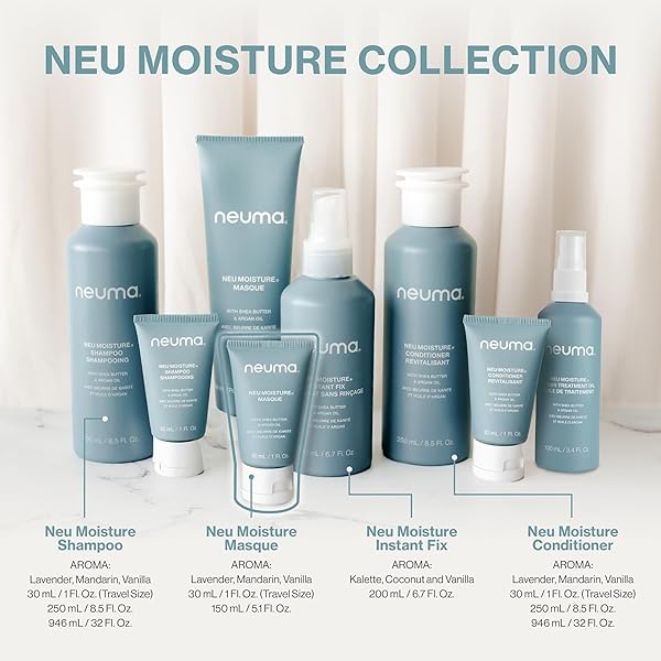 NEUMA NEU MOISTURE MASQUE 1 FL. OZ. TRAVEL SIZE DEEP MOISTURE HAIR MASK – HYDRATES, PROTECTS, SOFTENS, CONDITIONS, IDEAL FOR DRY/CHEMICALLY-TREATED HAIR, LAVENDER, MANDARIN & VANILLA SCENT