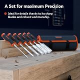 PRESCH Wood Chisel Set 6pc 6-38mm Professional Sharpened Striking Cap 25° Angle view 3