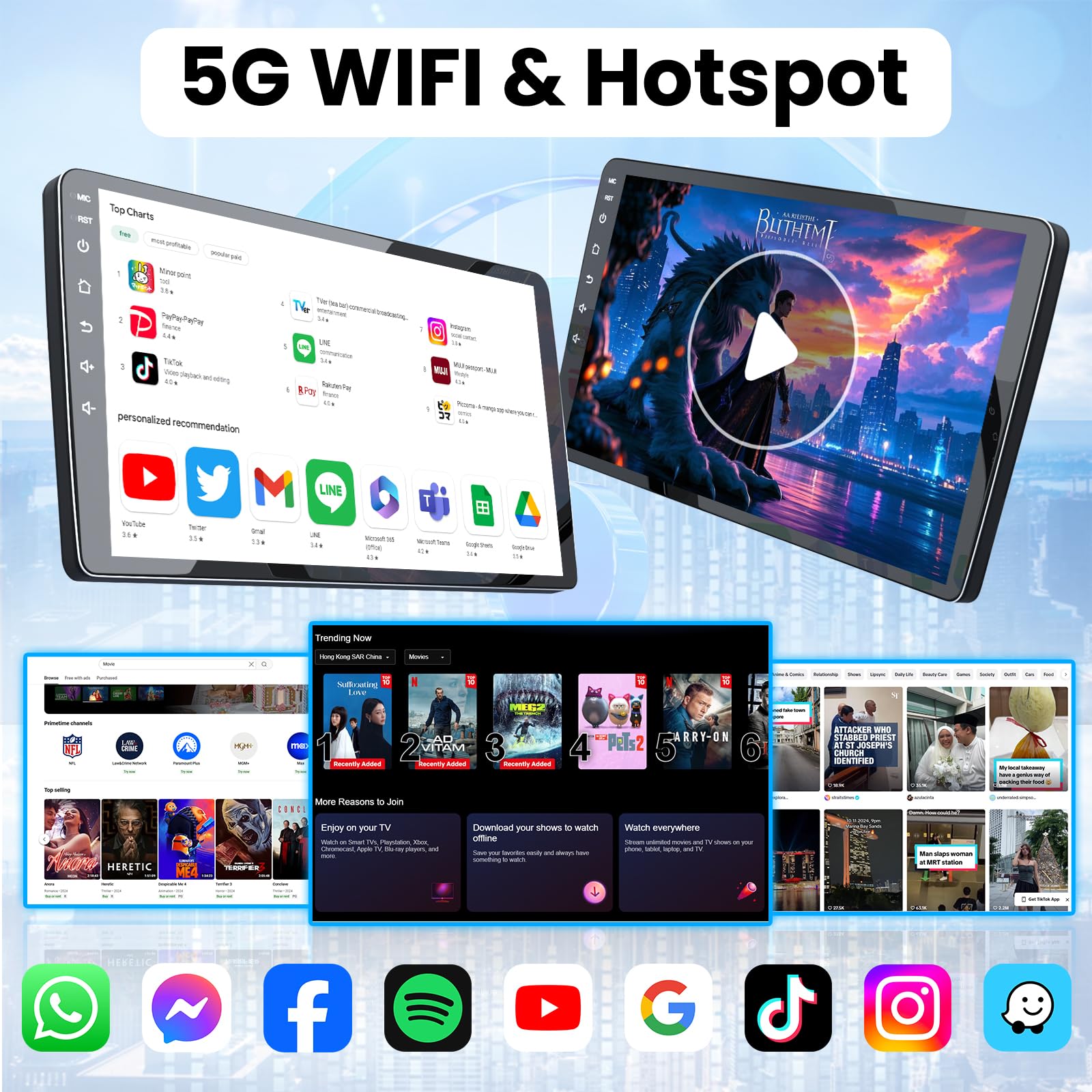 4Core+64GB Car Radio for Subaru Forester 2014 2015 Subaru WRX Impreza 2012-2014: 9inch HD IPS Touchscreen Replacement Carplay&Android Auto GPS 5GWiFi Head Unit Bluetooth5.0 SWC+Backup Camera FM DSP