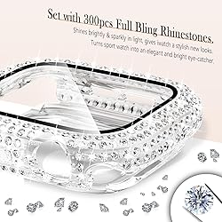 WINGLE 2-in-1 Waterproof Bling Case for Apple Watch