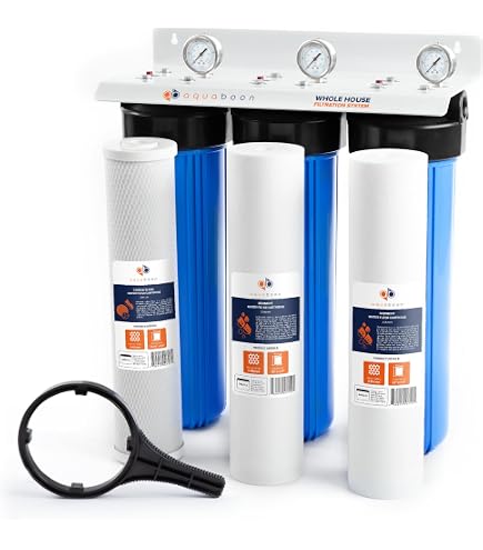 2-Stage Whole House Water Filter System with 20x4.5 GAC & Carbon