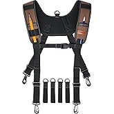 WELKINLAND Heavy Duty Tool Belt Suspender, Comfy Padded Tool Belt Suspender, Fully-Adjustable Tool Bag Suspenders, RipStop Suspenders For Tool Belt, Tool Belt Suspenders For Men/Carpenter