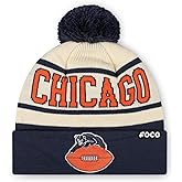 FOCO NFL Unisex-Adult NFL Retro Team Logo Heritage Stripe Pom Beanie Hat
