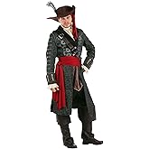 Fun Costumes Adult Blackbeard Pirate Costume Mens, Black High Seas Swashbuckler Captain Halloween Outfit