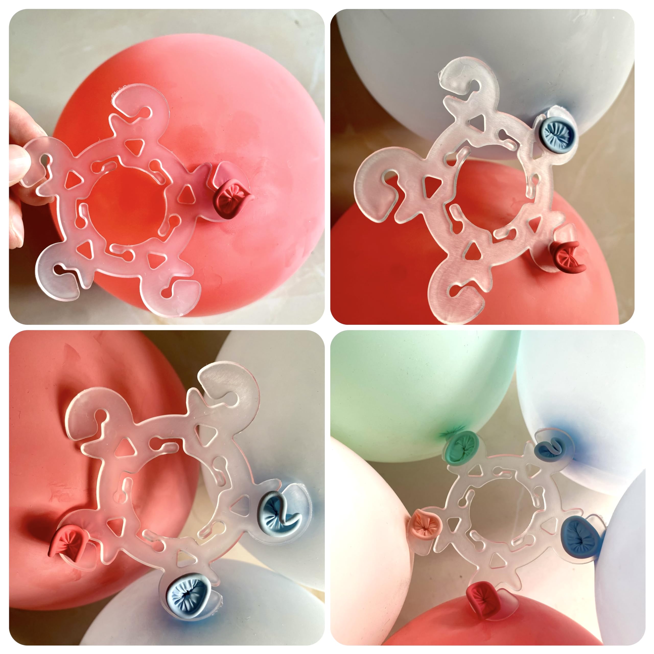 LTHYHJ 80 Balloon Clips and 100 Dots Glue Points and a Tie, Connector, for wedding, parties, etc. Arch tool