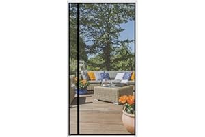wohomzy Magnetic Screen Door Fits Door Size 36" x 90", Screen Size 38" x 91", Reversible Left Right Side Opening,Top Middle Anti-Tearing Mesh Net Curtain with Magnet,Black