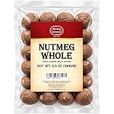 Spicy World Nutmeg Whole 3.5oz (100g) - Premium Grade from Indonesia, Pure, Natural, Gluten Free