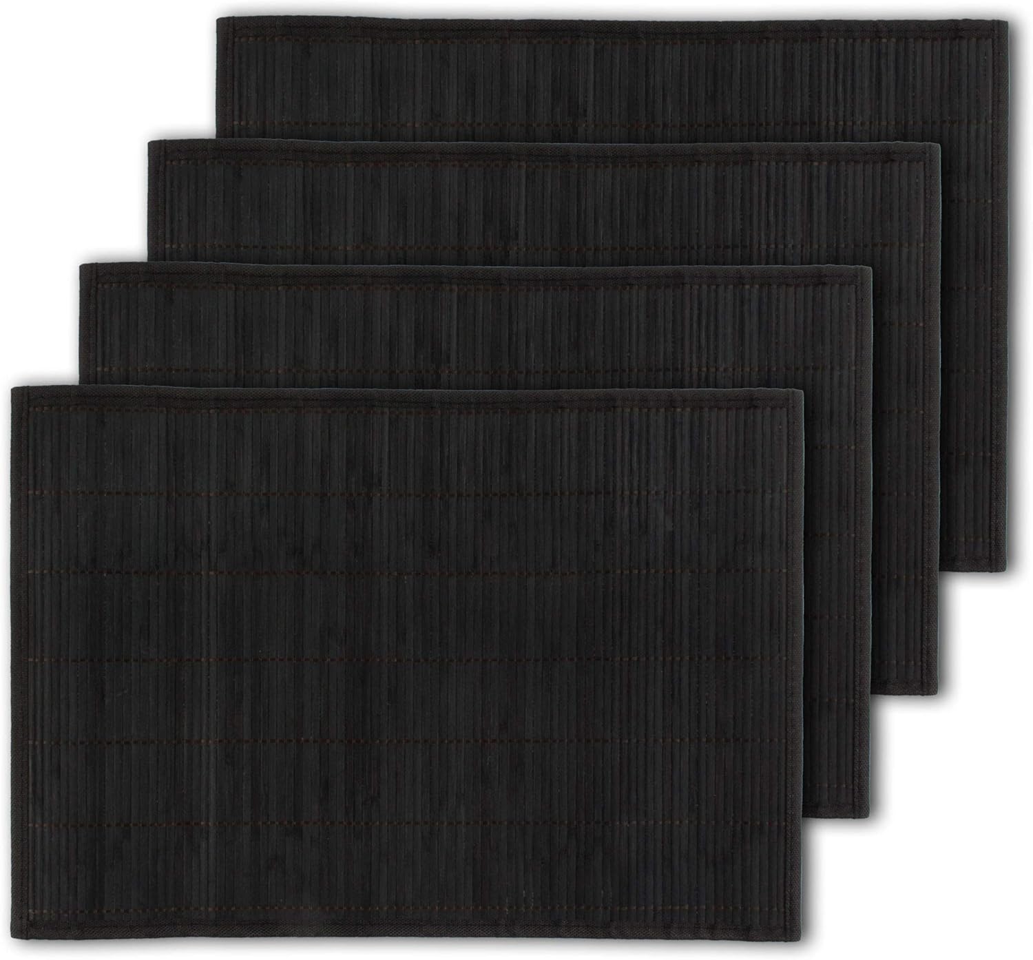 Black Bamboo Mats Place Mats with Fabric Border BambooMN eBay