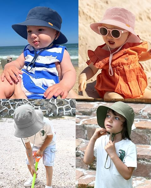 FURTALK BABY TODDLER SUN HAT KIDS BUCKET HAT UPF50+ UV ADJUSTABLE LIGHTWEIGHT BREATHABLE FOR OUTDOOR ACTIVITIES
