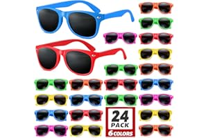 GINMIC Valentines Kids Sunglasses Party Favors, 12Pack Neon Sunglasses for Kids, Boys and Girls, Great Gift for Birthday Party Supplies, Beach, Pool Party Favors, Fun Gift, Party Toys