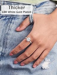 Oivley 1.5CT Oval Halo Engagement Rings for