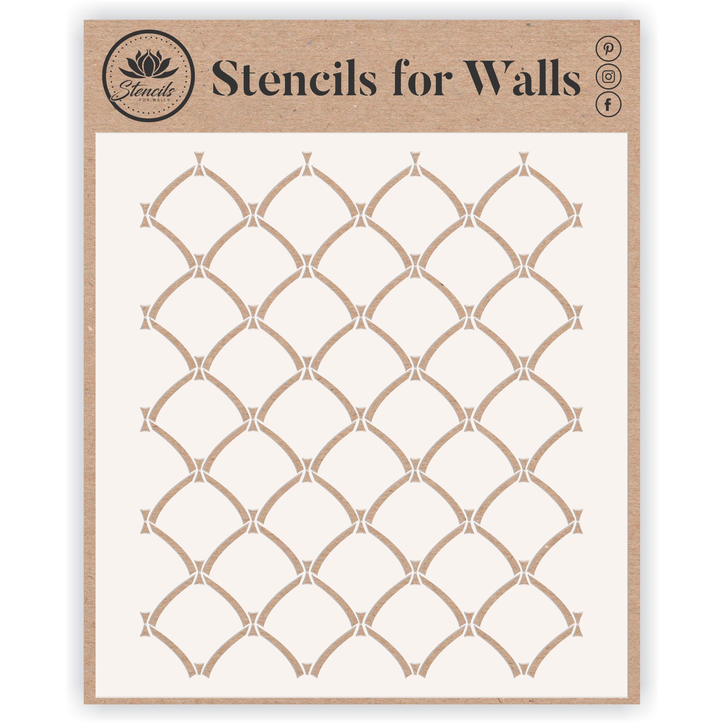 Deco Trellis Cake Stencil, 20.32 x 24.13 cm - Stencils for Walls Original Cake & Cookie Stencil use to Add Texture, Design and Accents to Any Cake, Cookie or Cupcake