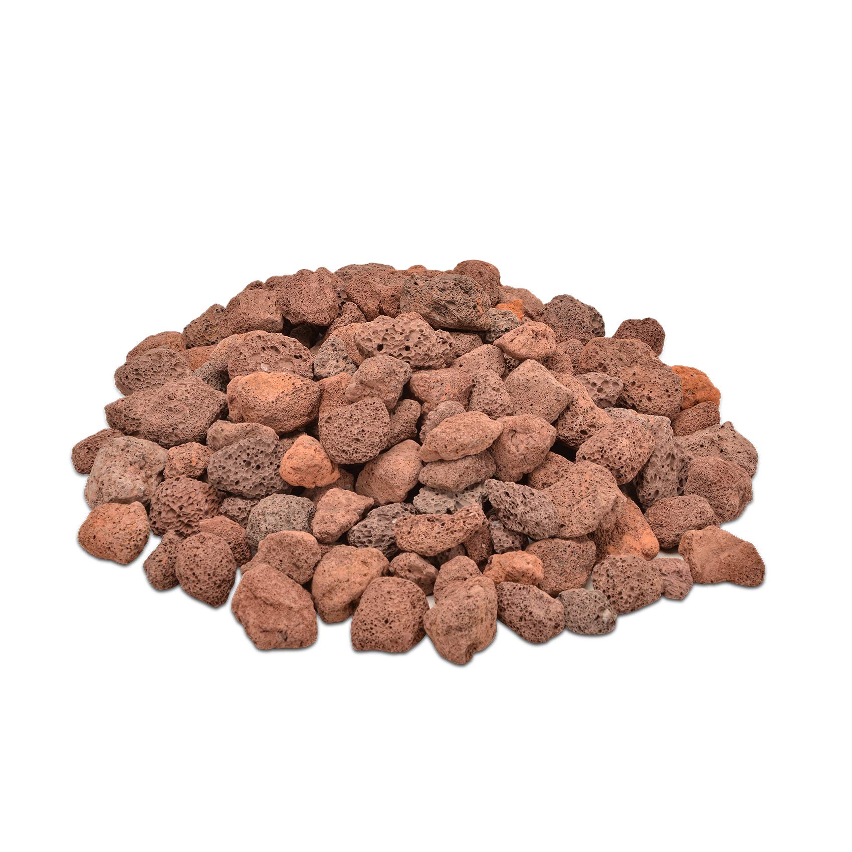 Photo 1 of Skyflame 10LB Lava Rocks for Fire Pits, Fire Tables, Fireplaces, Garden Landscaping Decoration, Indoor and Outdoor Use, 1"-2" Natural Sizes, Red