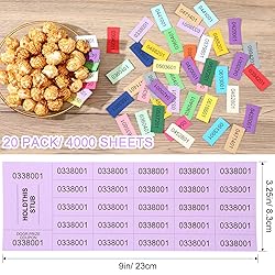 Kosiz 4000 Sheets Raffle Ticket with 25 Bid Numbers