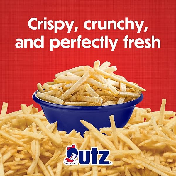 UTZ POTATO STIX, ORIGINAL – 15 OZ. CANISTER – SHOESTRING POTATO STICKS MADE FROM FRESH POTATOES, CRISPY, CRUNCHY SNACKS IN RESEALABLE CONTAINER, CHOLESTEROL FREE, TRANS-FAT FREE, GLUTEN-FREE SNACKS