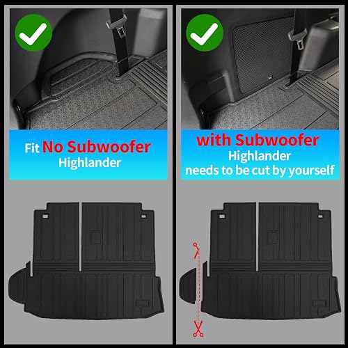 Oedro 5 Piece Floor Mat Set For 2024-2025 Toyota Grand Highlander W/Subwoofer – 3D Molded TPE Rubber