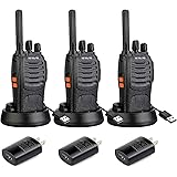 Retevis H-777 Walkie Talkies for Adults Emergency Flashlight 16CH Hand Free Rechargeable Two Way Radio with USB Charger (3 Pa