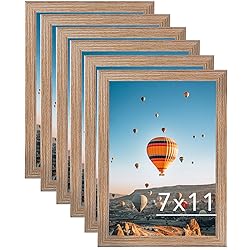 JCJMY 7x11 Picture Frame Set of 6 Rustic Brown for