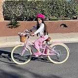 Glerc 24 Inch Girls Cruiser Bike 6-Speed Pink with Wicker Basket view 7