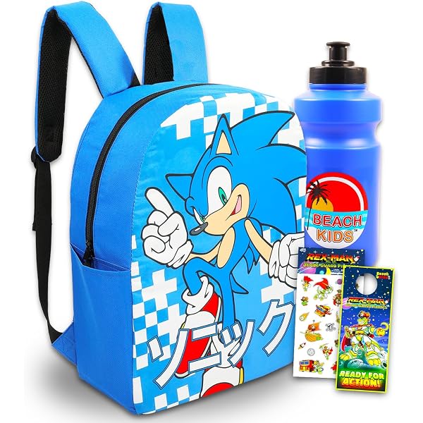 Sonic The Hedgehog Set Zaino Bambino Scuola Elementare con