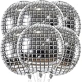 Big Disco Balloons for 70s Disco Party Decorations - Pack Of 6 | Large 22 Inch 360 Degree 4D Round Sphere Metallic Disco Ball