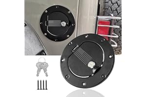 sukemichi TJ Gas Cap Cover For Jeep, Locking Fuel Filler Door Gas Tank Cover For 1997-2006 Jeep Wrangler TJ Accessories, Aluminum, 1 Pack, USA FLAG