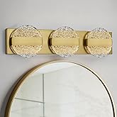 Ditoon Luxury Brushed Gold Bathroom Vanity Light with High CRI 90+ LED for True Colors, 15W 6000K Cool White Modern Bathroom 