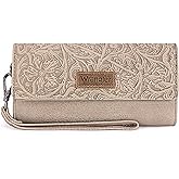 Montana West X Wrangler Western Wallets for Women Trifold Wristlet Wallets Large Capacity Women Clutch Wallet with Coin Purse