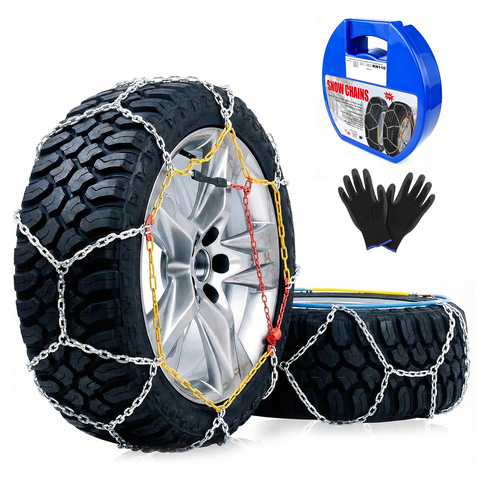 Photo 1 of C-Hopetree Universal Snow Tire Chains for Cars and SUVs, Reusable Emergency Anti-slip Cable Tire Chains for Winter, Designed for Ice, Snow & Traction Enhancement, Model KN110