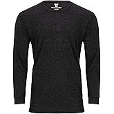 Men's Tall Slim-Fit Long Sleeve Crewneck T-Shirt, Super Soft Poly Blend Long Tee