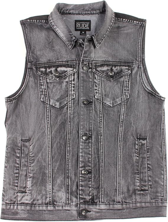 grey jean vest