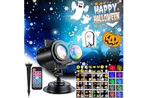WILUX Halloween Projector Lights Outdoor, LED Holiday Projector Night Lights Waterproof with Remote Control & Timer for Christmas, Halloween, Party, Yard Garden Decorations