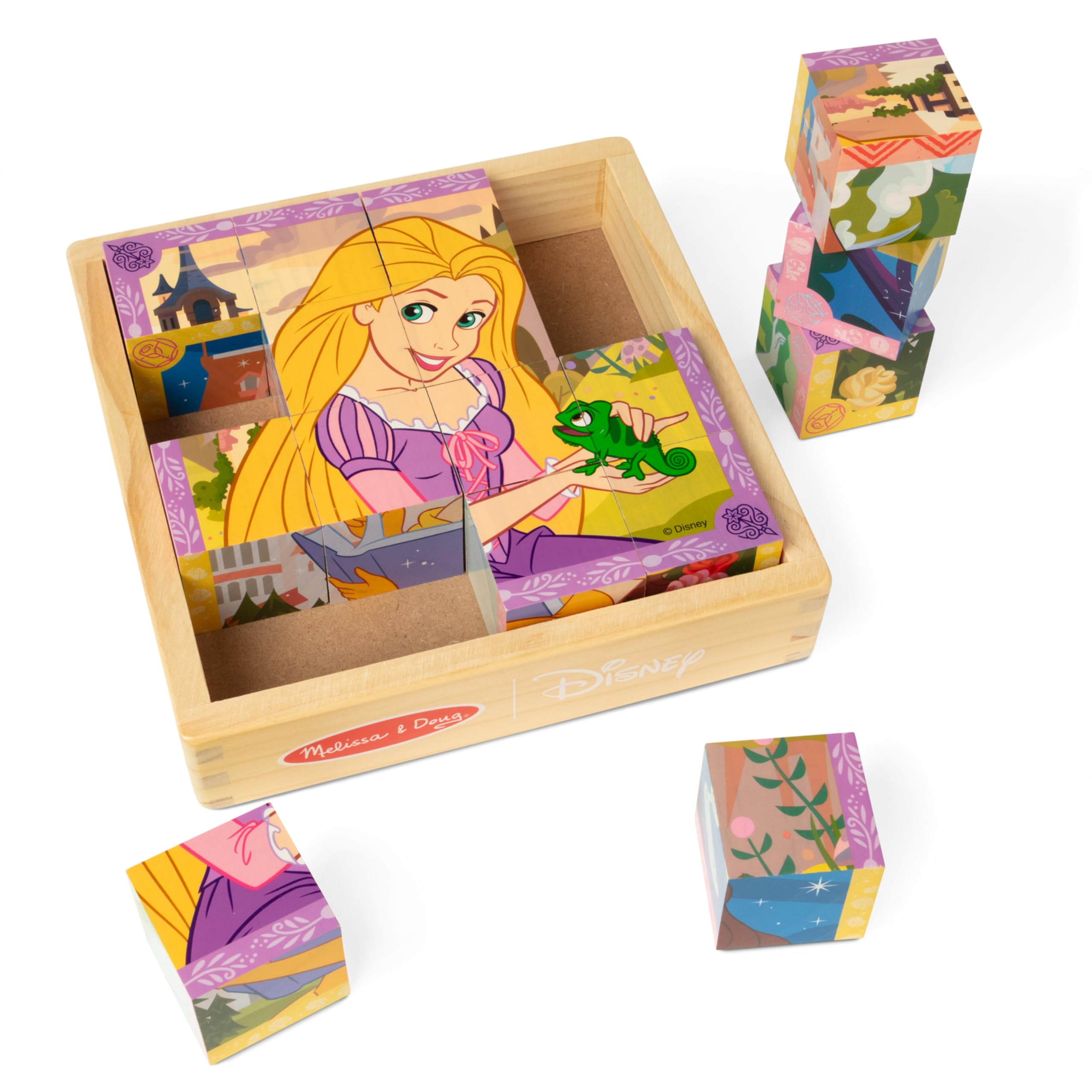 Melissa & Doug Disney Princess Wooden Toy Cube Puzzle Blocks for Boys and for Girls 3+ - FSC Certified