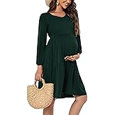 Smallshow Women's Maternity Dress Ruffle Long Sleeve Pregnancy Clothes