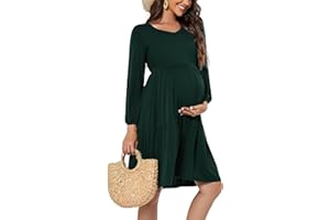 Smallshow Women's Maternity Dress Ruffle Long Sleeve Pregnancy Clothes