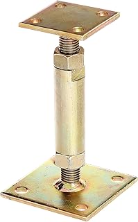 GAH-Alberts 212391 Pfostenträger | höhenverstellbar, zum Aufschrauben | galvanisch gelb verzinkt | Höhe 150 - 190 mm