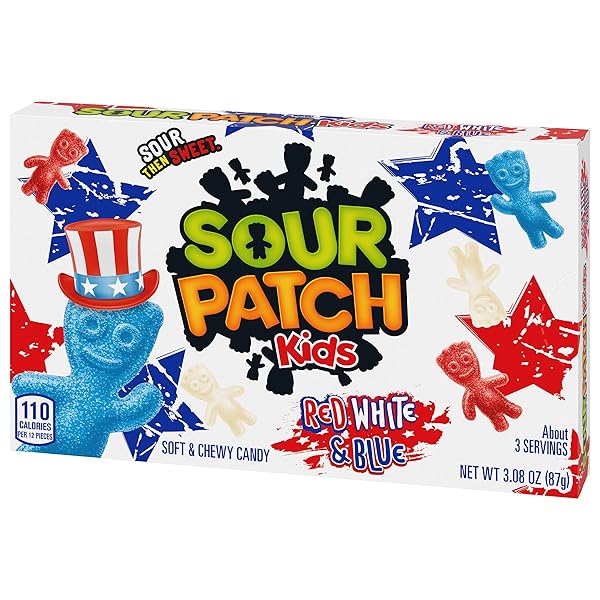 SOUR PATCH KIDS RED, WHITE & BLUE SOFT & CHEWY CANDY, 3.08 OZ