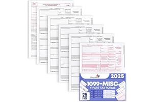 DUTYMARK 1099 MISC Forms 2025, 4 Part Laser Tax Forms Kit for 25 Individuals - Designed for QuickBooks and Accounting Software 1099 Misc 2025